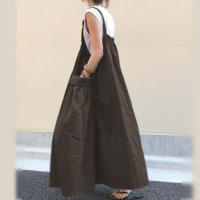 2024 Nuevo vestido sin espalda de estilo coreano transfronterizo informal de longitud media y tamaño de bolsillo con función reductora de edad - details 3