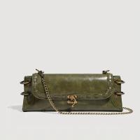 Bolso Cruzado Chic Urban de Oliva Verde Cierre con Cerradura de Latón Antiguo, Correa Ajustable, Compartimentos con Cremallera Bolso de Mano Compacto para Profesionales de Trabajo, Esenciales de Viaje - details 1