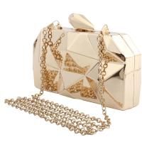Bag Women 's Cube Metal Handbook Evening Pack Fashion swallow Chain hombro Banquet dress Pack - details 1