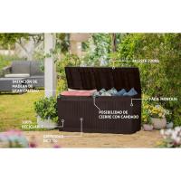 Arcón exterior Baúl de almacenamiento de resina marrón Capacidad de 270L - details 1