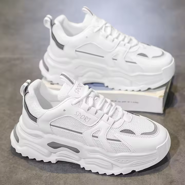 Zapatos Blancos para Hombres Verano 2025 Superficie de Malla Transpirable Delgada - 1
