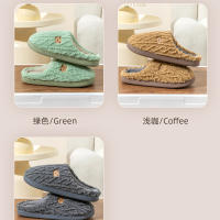 Zapatillas de algodón para mujer otoño e invierno nuevo interior hogar antideslizante hogar pareja zapatillas de lana invierno para hombre - details 22