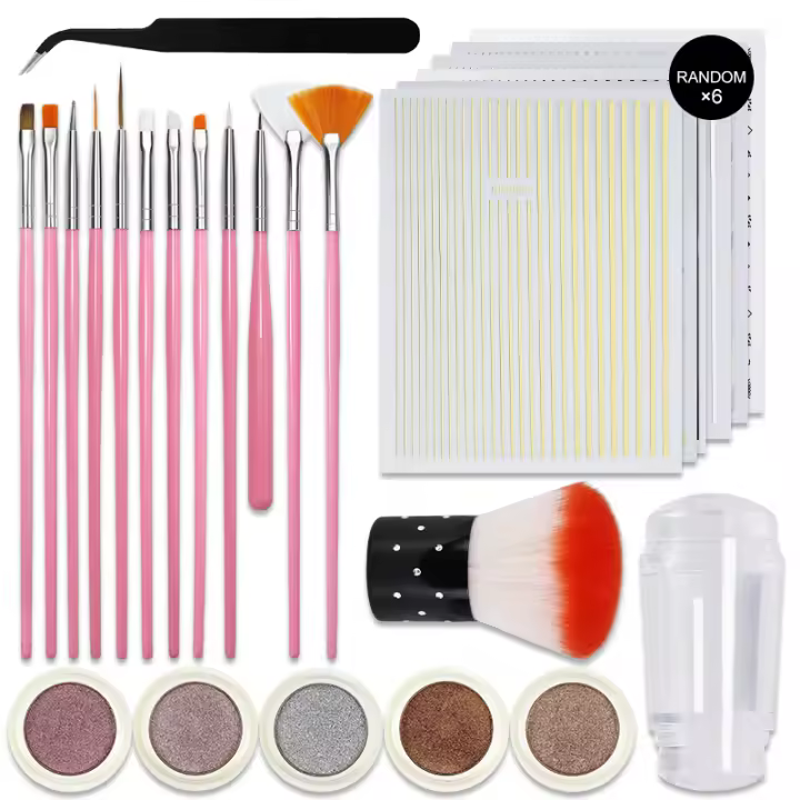 Juego de manicura 26 piezas / juego de espejo de polvo brillante de uñas... cepillo de codo kit de tratamiento principal - 1