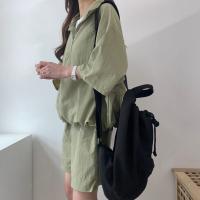 Conjunto de dos piezas de pantalones cortos de manga corta con cremallera y cuello alto para mujer 2025 nuevo conjunto de ropa deportiva casual de moda de verano. - details 8
