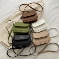 Bolso de hombro con solapa para mujer, bandolera de cuero PU, Estilo Vintage, cuadrado, pequeño - details 16