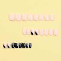 24Pcs Aurora Uñas Postizas Cortas Redondas Desmontables Para DIY Y Salón Uñas Postizas Press on Cubiertas Completo En Francés - details 7