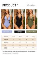 Bañador de una pieza con tirantes para mujer, traje de baño adelgazante con cuello Halter ahuecado, Sexy, ropa de playa - details 6