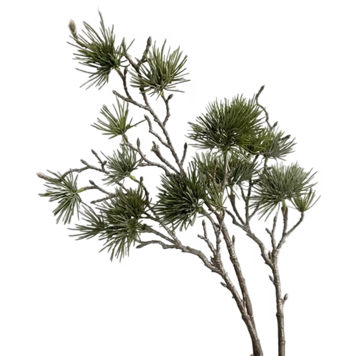 Rama de pino Artificial verde, plantas de pino realistas de plástico, plantas falsas elegantes de lujo para decoración del jardín del hogar - 1