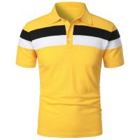 Pecho de manga para hombre con tres rayas a juego a la moda y manga corta con solapa para hombre - details 0