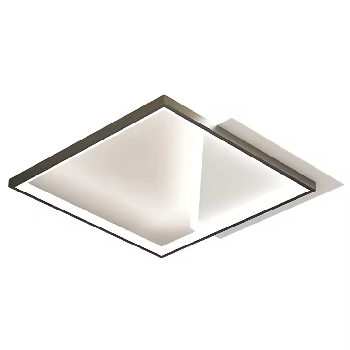 Plafón LED cuadrado aluminio 47*47*5cm blanco 32W regulable con mando a distancia Goeco - 1