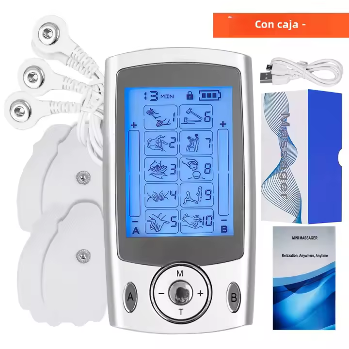 Masajeador Eléctrico EMS Estimulador Muscular 10 Modos Pulso De Acupuntura Therapy Física Dual Salida Máquina TENS Para Relajación Corporal - 1