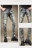 Jeans Moto Denim Vintage Azul Pantalones de Moda para Hombres de Alta Calidad con Bolsillos Elásticos Ropa de Calle de Otoño Nueva - details 2