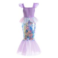 AmyStylish Niñas Princesa Sirena Ariel Cosplay Halloween Fiesta de Cumpleaños Verano Playa Vacaciones Vestido - details 9