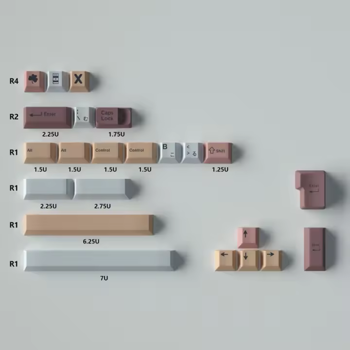Akira-teclas de perfil Cherry, teclas de sublimación de tinte de 5 lados, Material PBT, para teclado mecánico MX Switch, US/JP, 129/23 - 1