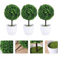 Plantas artificiales en maceta, bonsái verde, bola de nieve Sakura, plantas de árbol pequeño, flores falsas, adornos en maceta, decoración del jardín del hogar - details 3