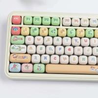 Anime Crayon Shin-chan MOG Profiled Bun Keycap Set Cartoon BPT MX Switch Gaming nical Keyboard Keycaps 143 Keys - details 5