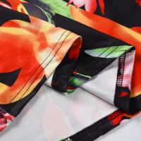Vestidos largos con cuello en V para mujer, sin mangas, cintura alta, estampado Azul Marino - details 13