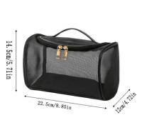 Bolsa De Maquillaje De Gran Capacidad Con Diseño De Malla Transparente Para Viajes Bolsa De Toallas De Higiene Personal De Nylon - details 4