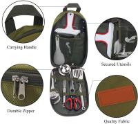 Juego de utensilios de cocina, organizador de viaje, accesorios para parrilla, picnic, campamento, 10 piezas - details 2