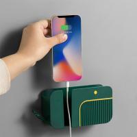 Caja de almacenamiento de plástico para Control remoto, montado en la pared para estante de almacenamiento 2 en 1 teléfono móvil, multiusos, ahorro de espacio, soporte de almacenamiento de restos - details 4