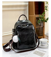 Mochila informal vintage de cuero PU para mujer, morral pequeño de viaje a la moda, color verde y negro - details 8