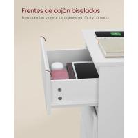 2, Mesas Auxiliares con 3 Cajones, 2 Tomas AC, 2 Puertos USB, Salón, Dormitorio, Estudio, Morno, Blanco Nube LET831W14 - details 3