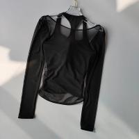 Traje de Yoga Sexy para Mujer Falda Deportiva Falsa de Poliéster Secado Rápido Cubierta de Pilates - details 5