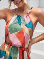 Vestido de Fiesta de Denim Cuello Halter para Mujer, Vestido Largo Ajustado, Moda de Baile, Traje de Verano sin Mangas - details 3