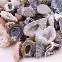 Geodas de ágata Oco, cristales naturales, Druzy, mitades, especímenes de cuarzo, decoración artesanal, 1 piezas - details 2