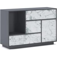 Mueble de Comedor Elegante Estilo Wind Madera Resistente Blanco/Cemento Longitud de 86x120x40cm - details 23