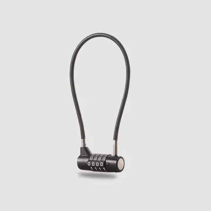 Candado con contraseña de Cable duradero de 4 dígitos, candado de Cable de acero Flexible multifuncional, candado impermeable para maleta de aleación de Zinc, casco - 1