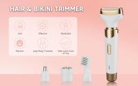 Maquinilla de afeitar eléctrica para mujer, afeitadora eléctrica 4 en 1 para mujer, recortadora de bikini, depilación púbica, afeitadora indolora húmeda y seca para piernas, axilas, cejas, cara, nariz y bikini, kit de aseo para mujeres - details 4