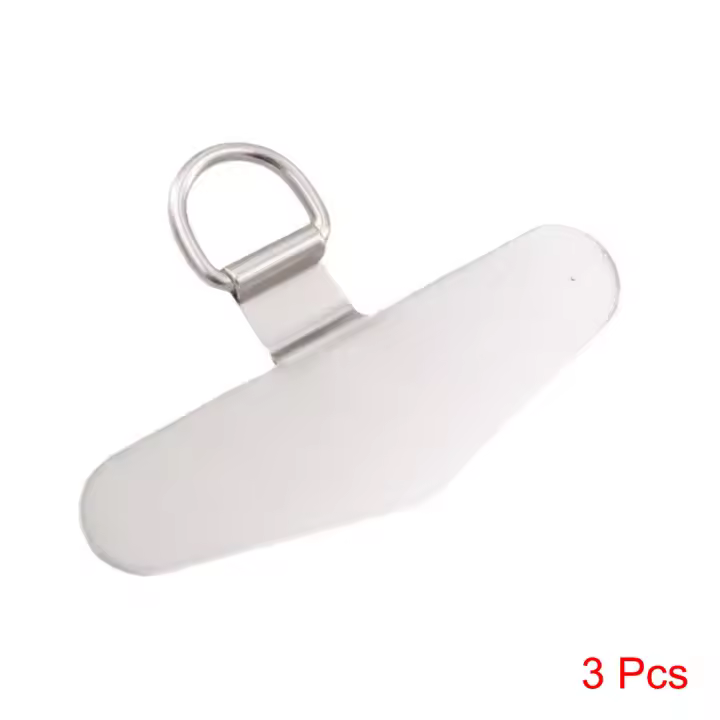 Parche de cordón de Metal para teléfono móvil, tarjeta Universal de acero inoxidable, funda ultrafina antipérdida para teléfono inteligente, Clips de lengüeta de cuerda colgante, 5 uds. - 1