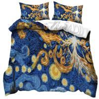 Juego de Cubierta de Edredón y Sábanas con Pintura Moderna Clásica de Van Gogh Noche Estrellada Tamaño Queen Decorativo 3 Piezas - details 14