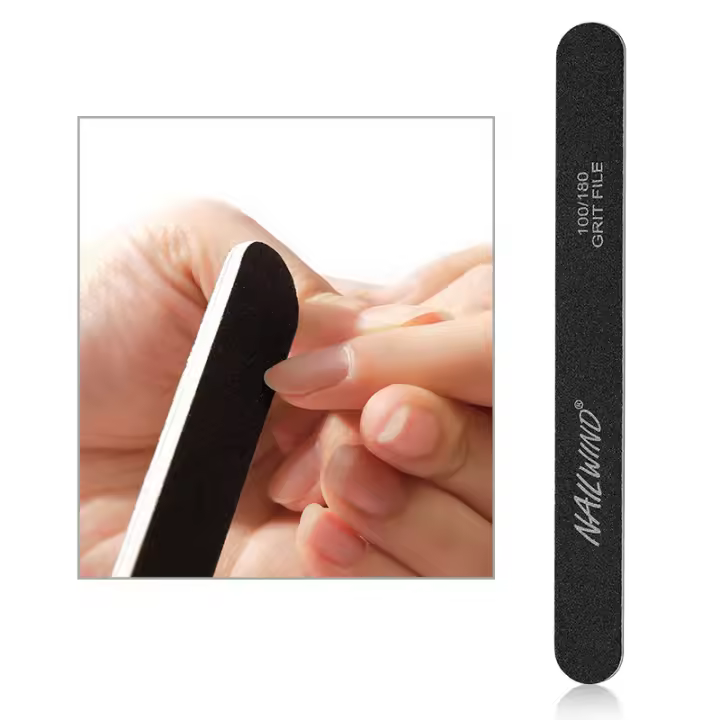 NAILWIND-Herramienta de manicura y pedicura, empujador de cutículas de acero inoxidable de doble punta, removedor de piel muerta, limas de uñas, cepillo para polvo - 1