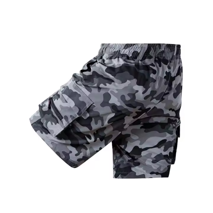 Pantalón corto holgado recargable para hombre con múltiples bolsillos deportivos, de estilo casual en verano. un par de pantalones para correr, - 1