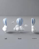 Decoración creativa de la pared del globo aerostático gancho de la Sala de estar, gancho de ropa del dormitorio sin perforación - details 11