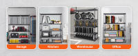 SucceBuy Estantería de almacenamiento, ajustable en 5 niveles, capacidad de 2000 libras, estantes de garaje resistentes, estante de alambre organizador de metal, negro - details 4
