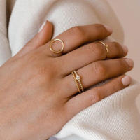 Anillo de acero inoxidable para mujer, joyería de lujo, anillo de Estado de Ángel - details 15