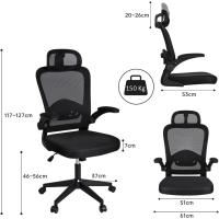 Silla de Oficina Giratoria con Ruedas Transpirable, Ajustable, Soporte Lumbar para Hogar y Oficina - details 2