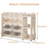 Estantería de Juguetes para Niños Organizador de 4 Estantes con Esquinas Redondas - details 2
