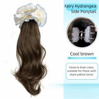 Extensión de cabello rizado con cola de caballo de estilo coreano, peluca de cola de caballo de hortensia, postizo de cola de poni falso Natural para mujeres y niñas - details 11