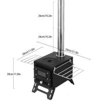 Estufa de leña para acampar al aire libre, calentador de acero inoxidable con leña y ventana para fuego de tienda, chimenea para Patio - details 2