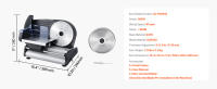 SucceBuy Cortadora de carne comercial, Cortadora eléctrica de alimentos Deli, Cortadora de carne de 180 W, Máquina cortadora de alimentos para carne, verduras, pan duro - details 5