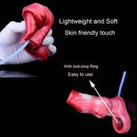 Empaque privado Sexy LICKER Función de eyaculación Funda de silicona de fantasía Extensor Funda para agrandamiento del pene Juguetes sexuales para hombres 18+ - details 5
