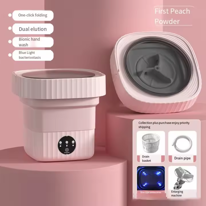Mini lavadora portátil con secador centrífugo para el hogar y viajes, 10l - 1