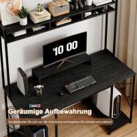 Mesa de Juego Ergonómica Estante de Almacenamiento con Soporte 120x60cm Marrón - details 30
