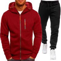 Conjunto de dos piezas para hombre, chándales informales, trajes deportivos para exteriores, sudaderas con capucha y pantalones para correr, Otoño e Invierno - details 4