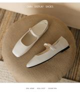 Zapatos planos de mujer estilo francés, primaverales, nuevos, de cuero suave, con hebilla de una palabra, punta cuadrada, boca poco profunda, temperamento retro, estilo Mary Jane. - details 9