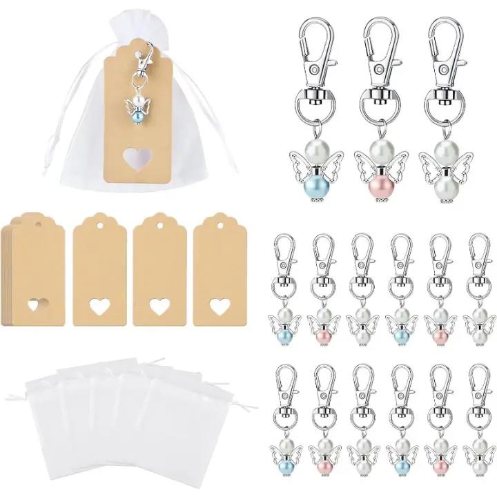 Set de 30 Llaveros de Ángel de la Guardia Detalles de Regalos de Boda, Bautismo, Comunión - 1